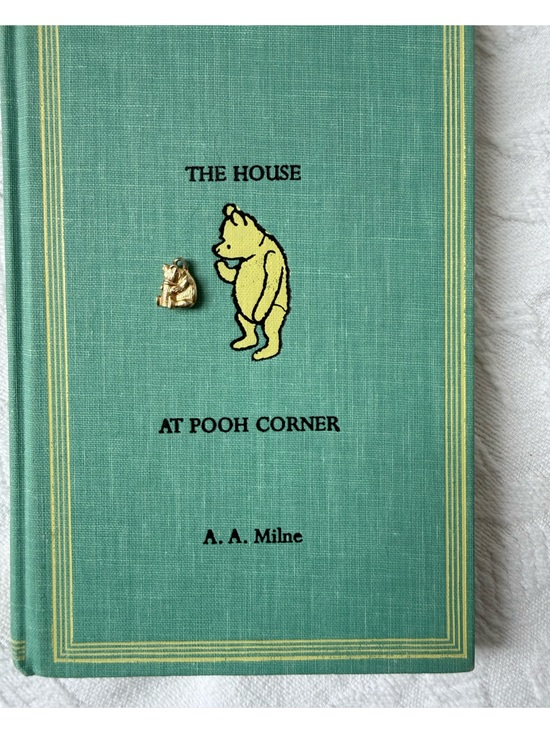 Disney Jewelry - Vintage Disney Classic Pooh Pendant gold medal Charm from 1998 & 1952  Book Bund